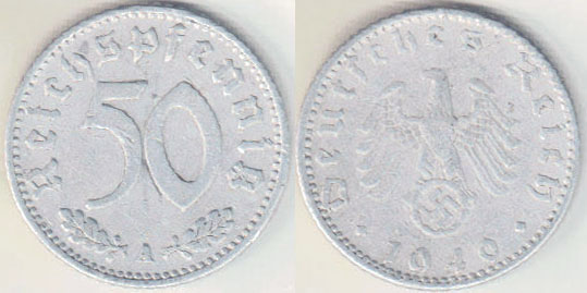 1940 A Germany 50 Pfennig A000404.